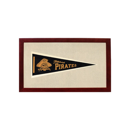 Vintage Pittsburgh Pirates Pennant | 1950s Wool Felt Pennant Framed Display | vintageantiquesgifts.com