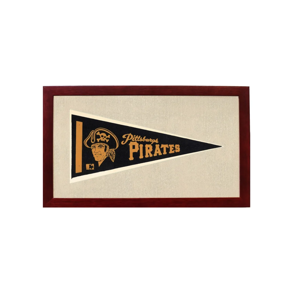 Vintage Pittsburgh Pirates Pennant | 1950s Wool Felt Pennant Framed Display | vintageantiquesgifts.com