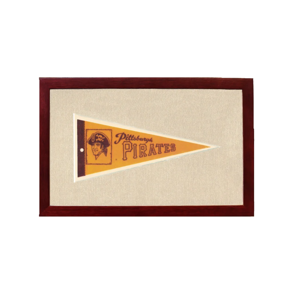 Vintage Pittsburgh Pirates Pennant | 1950s Wool Felt Pennant Framed Display | vintageantiquesgifts.com
