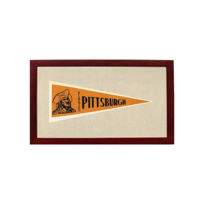Vintage Pittsburgh Pirates Pennant | 1950s Wool Felt Pennant Framed Display | vintageantiquesgifts.com