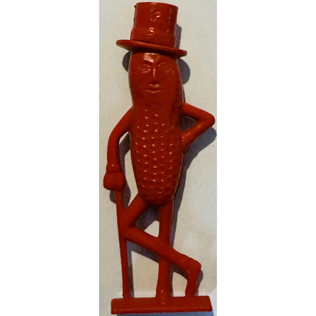 Vintage 1950s Planters Mr. Peanut whistle with red figurine in top hat and cane
