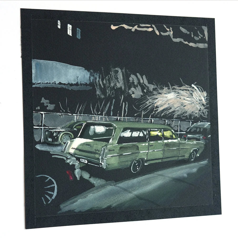 1960s green Pontiac Catalina station wagon wall art with safe delivery