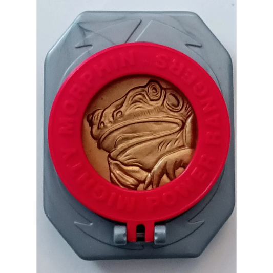Vintage Power Rangers belt buckle Happy Meal toy with frog cookie cutter
