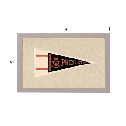 Vintage Princeton pennant framed with black cream design and red crest