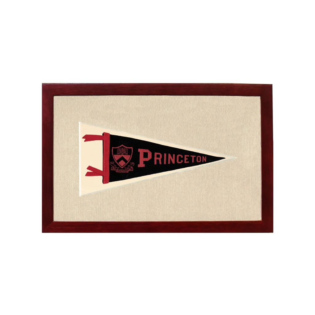 Vintage Princeton Pennant | 1950s Wool Felt Pennant Framed Display | vintageantiquesgifts.com