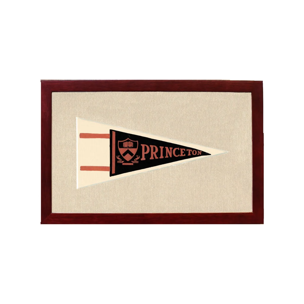 Vintage Princeton Pennant | 1950s Wool Felt Pennant Framed Display | vintageantiquesgifts.com