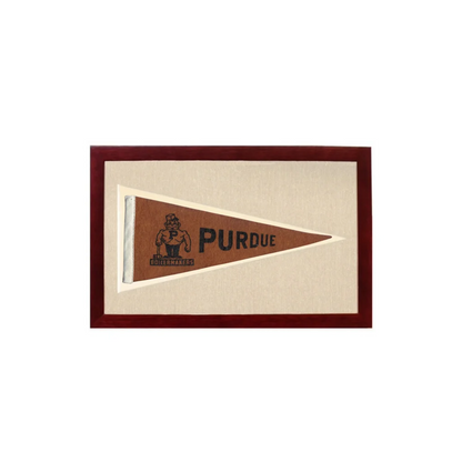 Vintage Purdue Pennant | 1950s Wool Felt Pennant Framed Display | vintageantiquesgifts.com