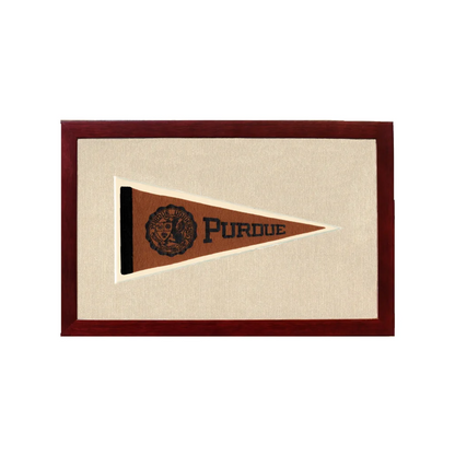 Vintage Purdue Pennant | 1950s Wool Felt Pennant Framed Display | vintageantiquesgifts.com