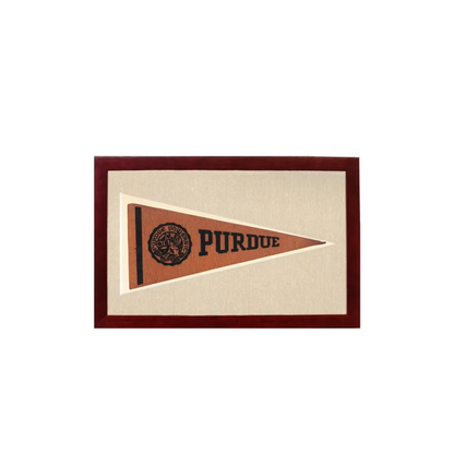Vintage Purdue Pennant | 1950s Wool Felt Pennant Framed Display | vintageantiquesgifts.com