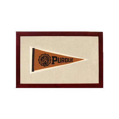 Vintage Purdue Pennant | 1950s Wool Felt Pennant Framed Display | vintageantiquesgifts.com