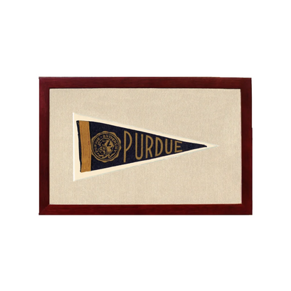 Vintage Purdue Pennant | 1950s Wool Felt Pennant Framed Display | vintageantiquesgifts.com