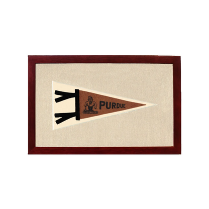 Vintage Purdue Pennant | 1950s Wool Felt Pennant Framed Display | vintageantiquesgifts.com