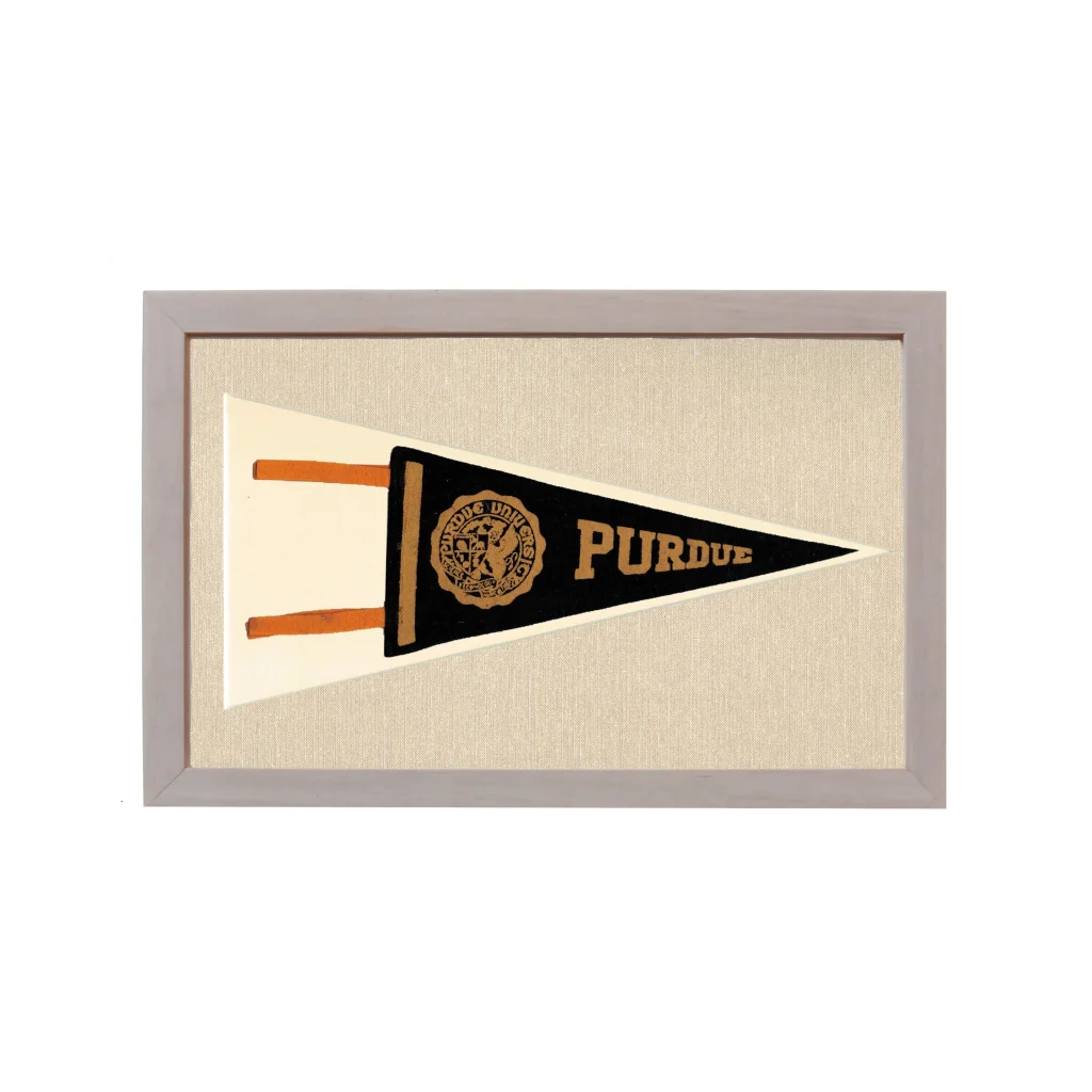 Vintage Purdue University Pennant | Rare Vintage Wool Felt Pennant Flag | vintageantiquesgifts.com