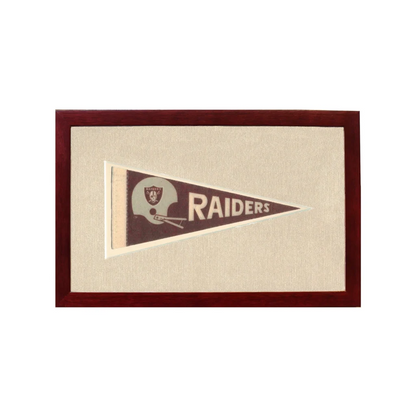 Vintage Raiders Pennant | 1950s Wool Felt Pennant Framed Display | vintageantiquesgifts.com