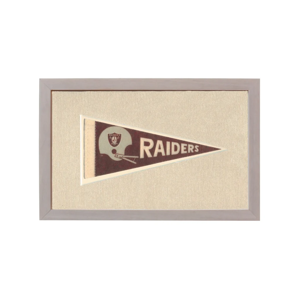 Vintage Raiders Pennant | Rare Vintage Wool Felt Pennant Flag | vintageantiquesgifts.com