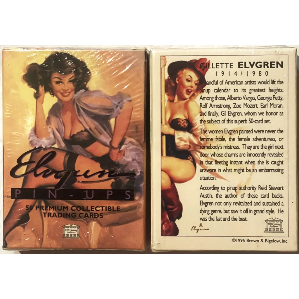 Vintage Rare pinup card sets featuring illustrated women in fun poses