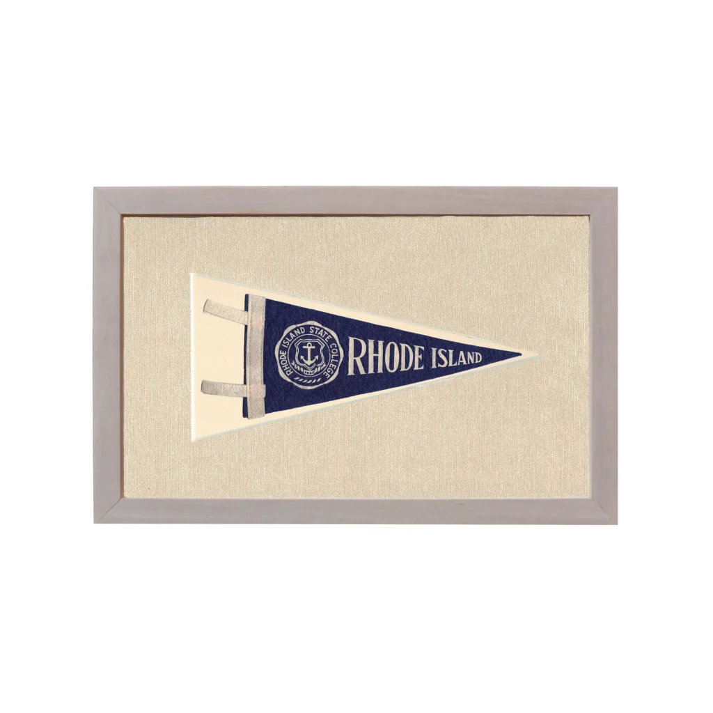 Vintage Rhode Island Pennant | Rare Vintage Wool Felt Pennant Flag | vintageantiquesgifts.com