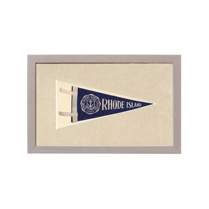 Vintage Rhode Island Pennant | Rare Vintage Wool Felt Pennant Flag | vintageantiquesgifts.com