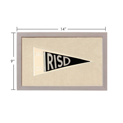 Vintage Rhode Island School of Design pennant in beige framed canvas