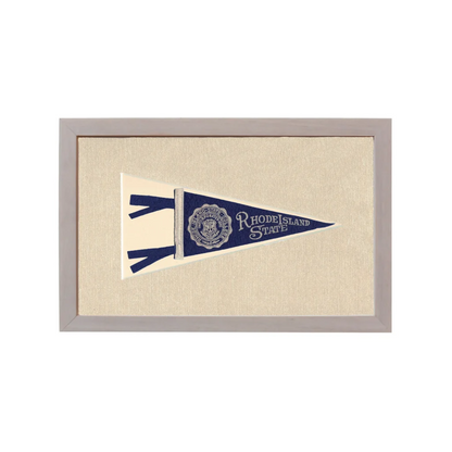 Vintage Rhode Island State Pennant | Rare Vintage Wool Felt Pennant Flag | vintageantiquesgifts.com