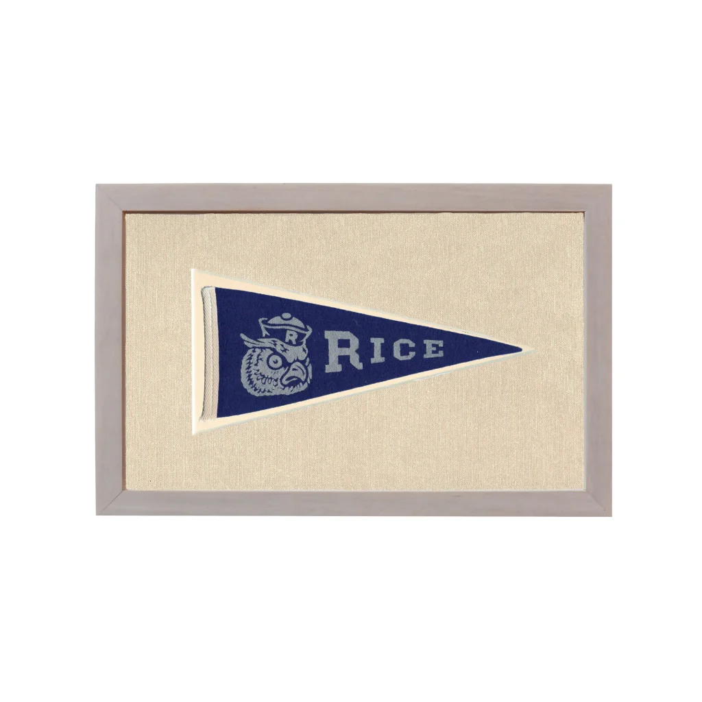 Vintage Rice Pennant | Rare Vintage Wool Felt Pennant Flag | vintageantiquesgifts.com
