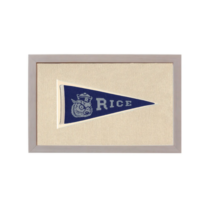 Vintage Rice Pennant | Rare Vintage Wool Felt Pennant Flag | vintageantiquesgifts.com