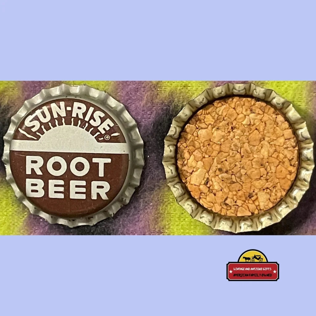 Vintage Sun-rise Root Beer Cork Bottle Cap North Tazewell Va 1940s Advertisements Antique and Caps Rare Sun-Rise Cap: