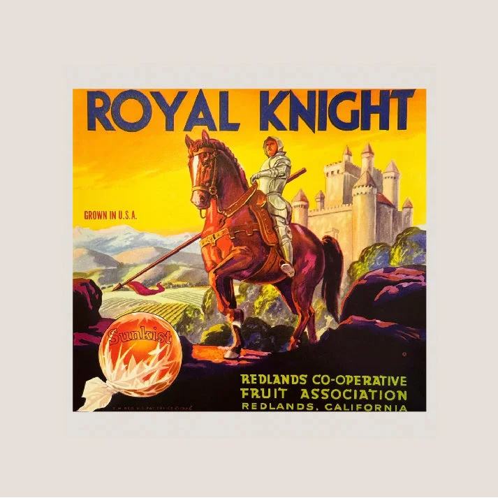 Vintage Royal Knight Label: Medieval Fruit Magic – Vintage and Antique ...