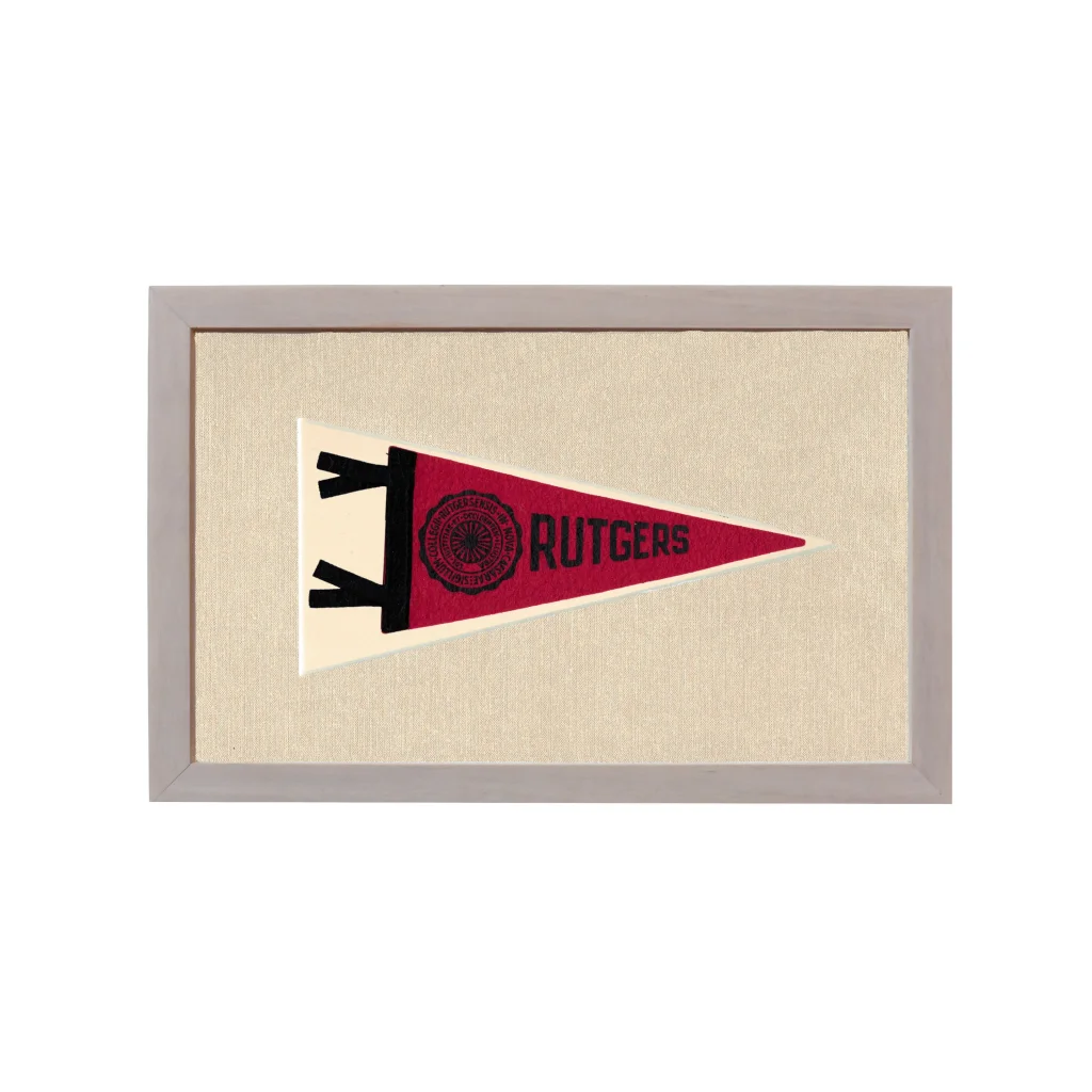 Vintage Rutgers University Pennant | Rare Vintage Wool Felt Pennant Flag | vintageantiquesgifts.com
