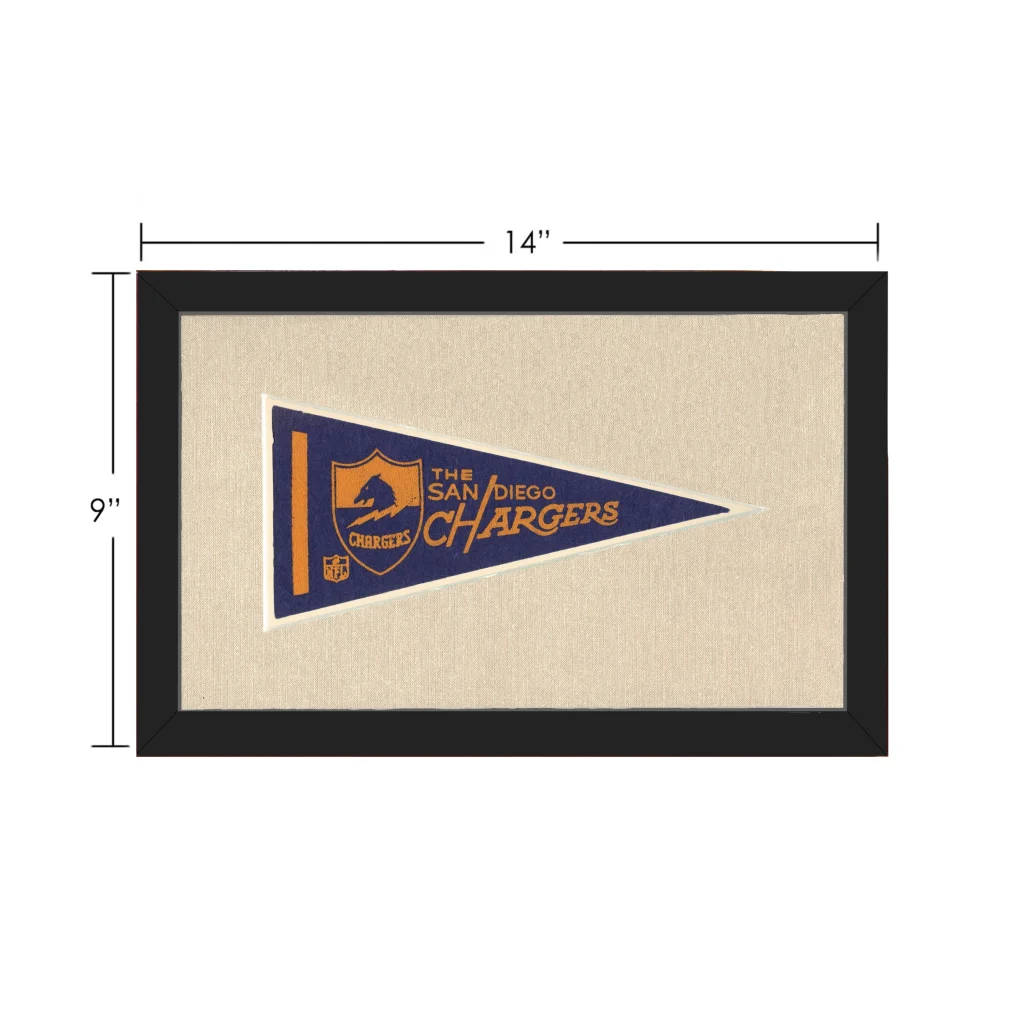 Vintage San Diego Chargers Pennant | Vintage Collectible Sports Pennant | vintageantiquesgifts.com