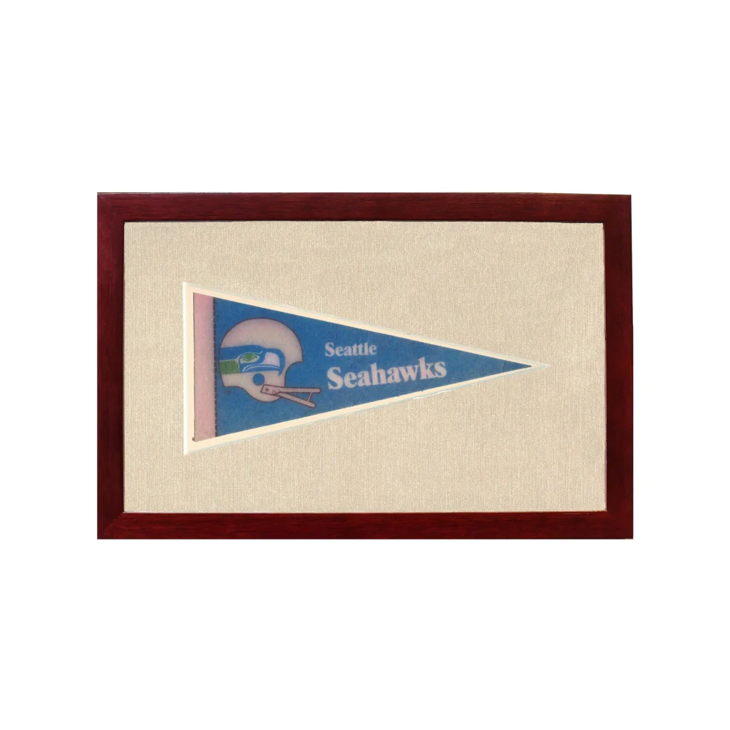 Vintage Seattle Seahawks Pennant | 1950s Wool Felt Pennant Framed Display | vintageantiquesgifts.com