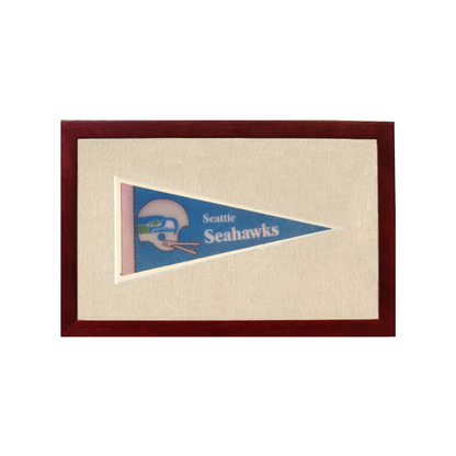 Vintage Seattle Seahawks Pennant | 1950s Wool Felt Pennant Framed Display | vintageantiquesgifts.com