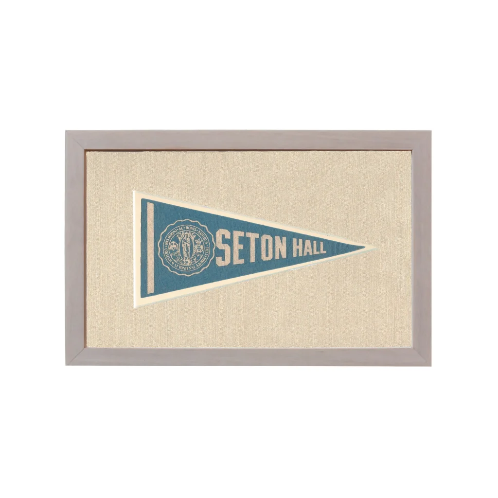 Vintage Seton Hall Pennant | Rare Vintage Wool Felt Pennant Flag | vintageantiquesgifts.com