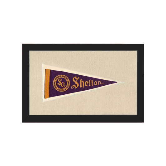 Vintage Shelton College Pennant | Americana Memories | vintageantiquesgifts.com
