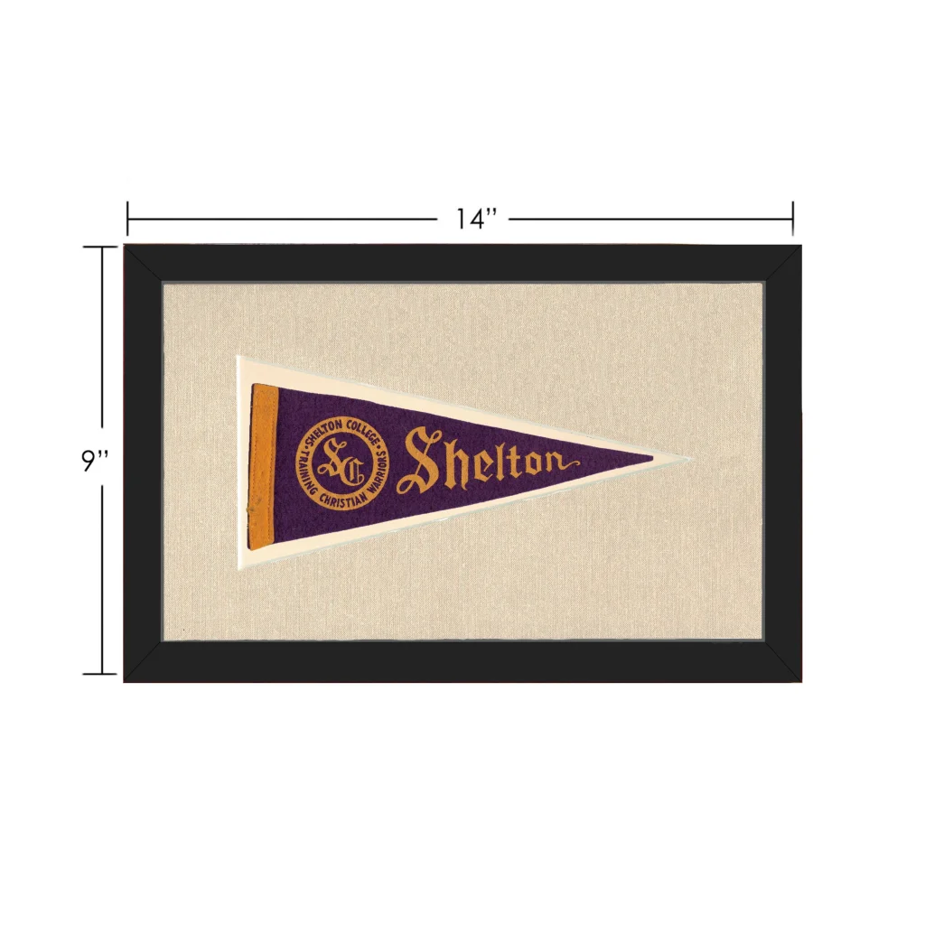 Vintage Shelton College Pennant | Vintage Collectible Sports Pennant | vintageantiquesgifts.com