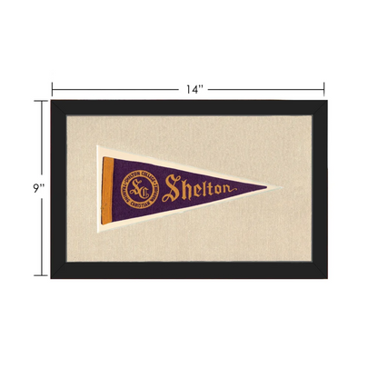 Vintage Shelton College Pennant | Vintage Collectible Sports Pennant | vintageantiquesgifts.com