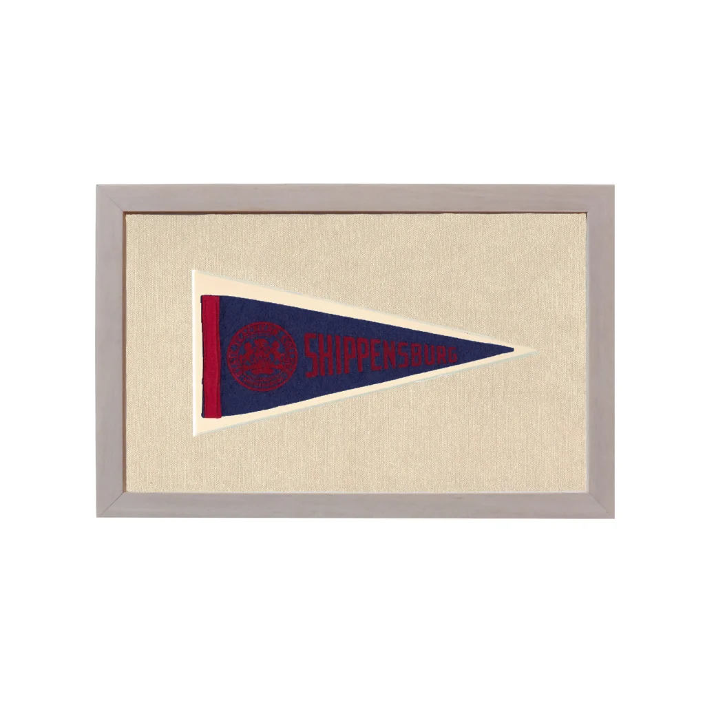 Vintage Shippensburg College Pennant | Rare Vintage Wool Felt Pennant Flag | vintageantiquesgifts.com