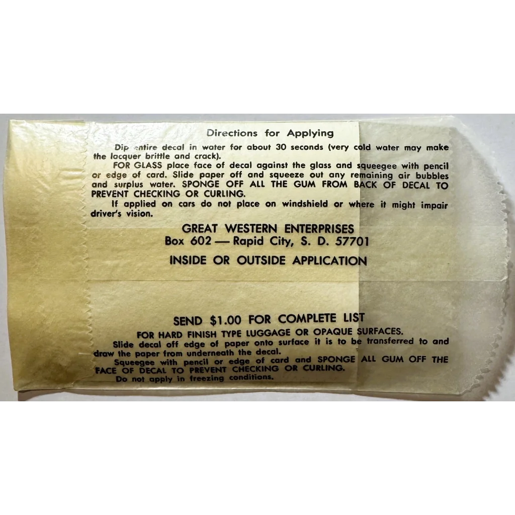 Vintage South Carolina Gamecocks decal application instructions for classic team spirit