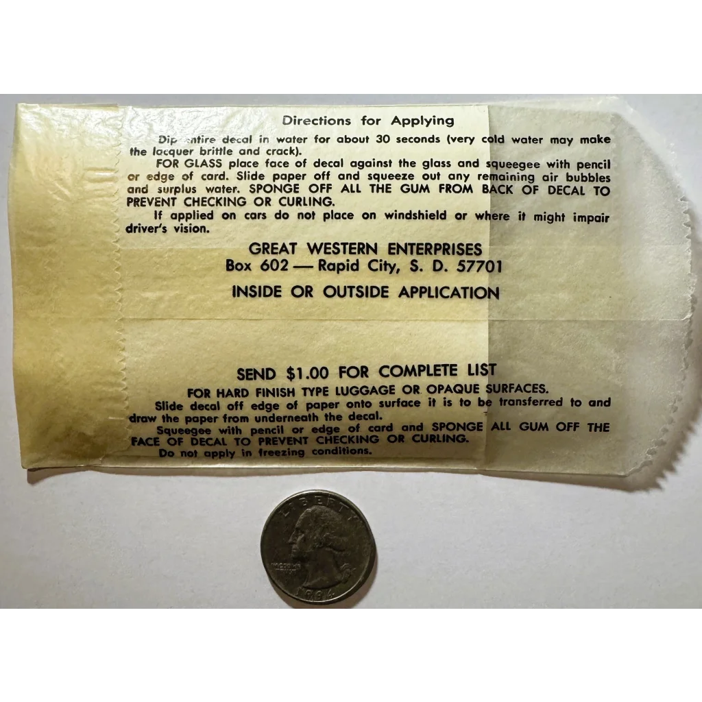 Vintage South Carolina Gamecocks decal application instructions for fans and collectors