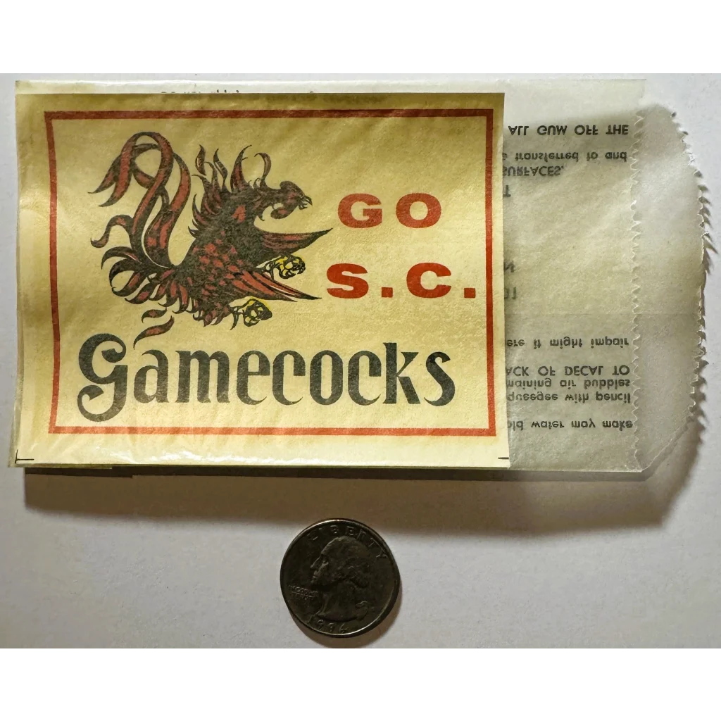 Vintage South Carolina Gamecocks decal showing team spirit and retro style
