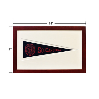 Vintage 1950s South Carolina wool felt pennant with 14-inch framed so