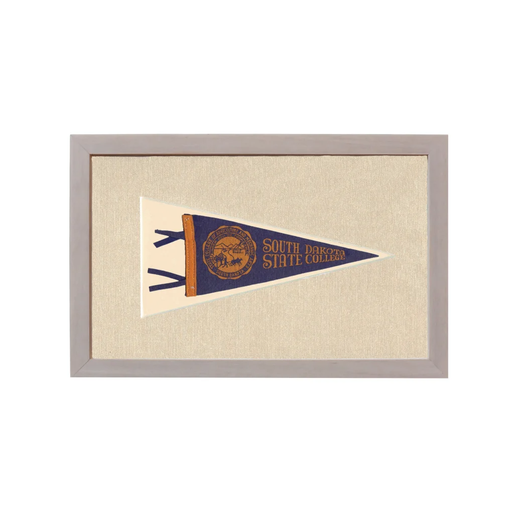 Vintage South Dakota State College Pennant | Rare Vintage Wool Felt Pennant Flag | vintageantiquesgifts.com