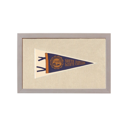 Vintage South Dakota State College Pennant | Rare Vintage Wool Felt Pennant Flag | vintageantiquesgifts.com