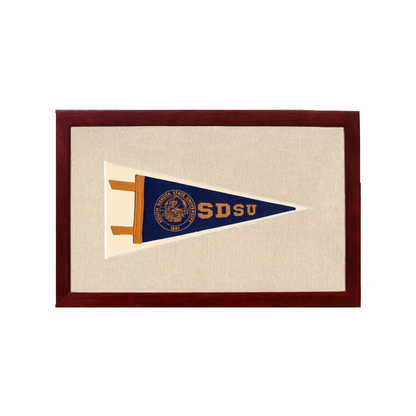 Vintage South Dakota State University Pennant | 1950s Wool Felt Pennant Framed Display | vintageantiquesgifts.com
