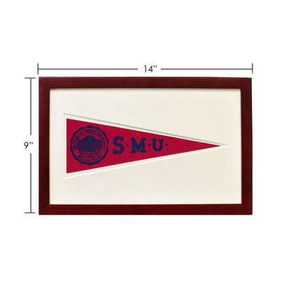 Vintage Southern Methodist University 1950s red and white pennant flag