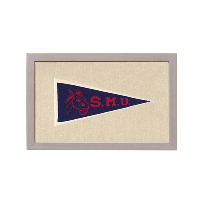 Vintage Southern Methodist University Pennant | Rare Vintage Wool Felt Pennant Flag | vintageantiquesgifts.com
