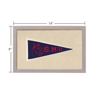 Vintage Southern Methodist University pennant with red horse head