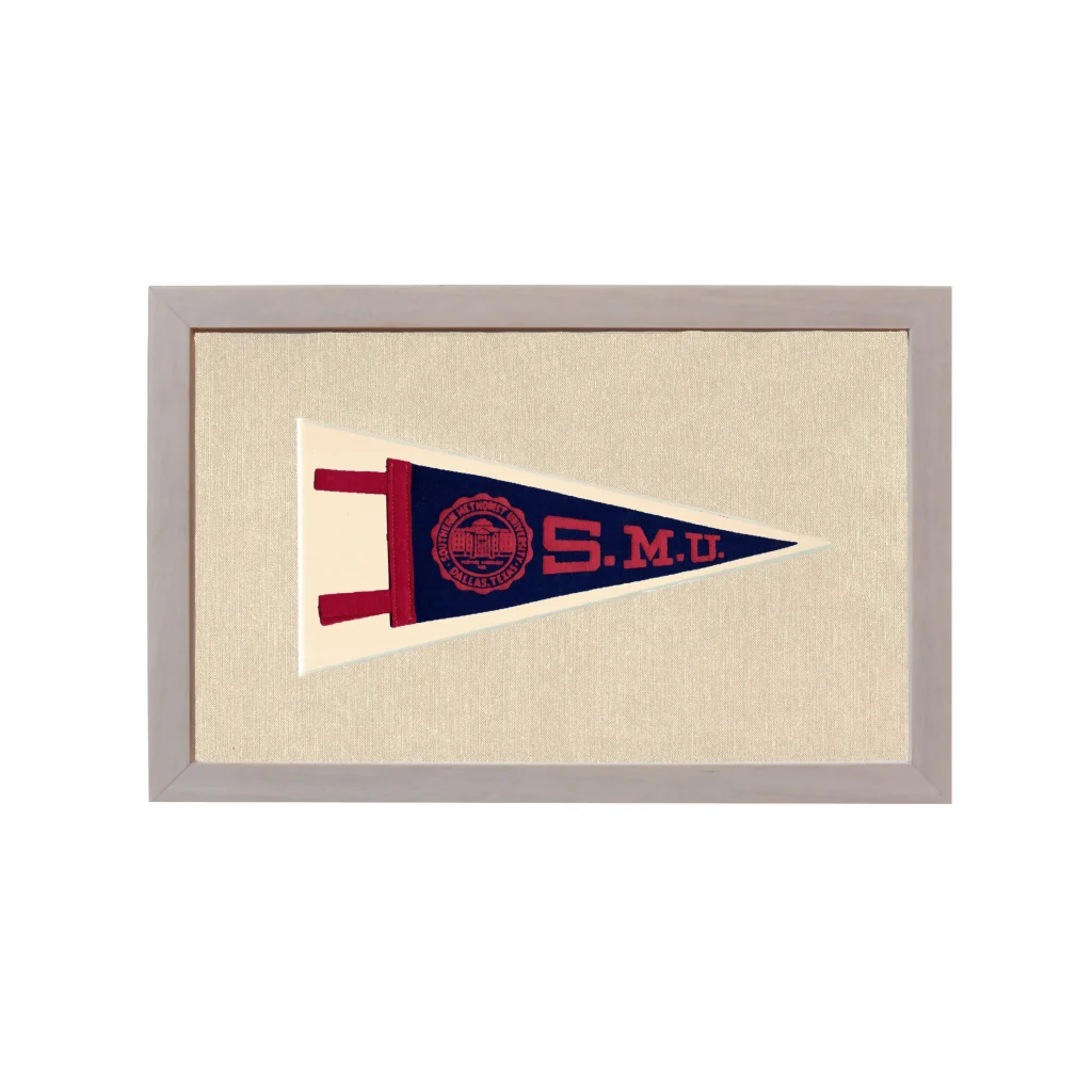 Vintage Southern Methodist University Pennant | Rare Vintage Wool Felt Pennant Flag | vintageantiquesgifts.com