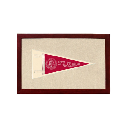 Vintage St Francis College Pennant | 1950s Wool Felt Pennant Framed Display | vintageantiquesgifts.com