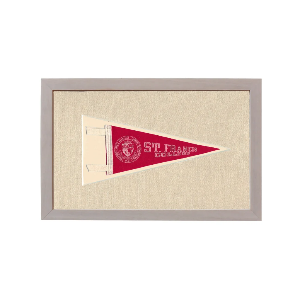 Vintage St Francis College Pennant | Rare Vintage Wool Felt Pennant Flag | vintageantiquesgifts.com